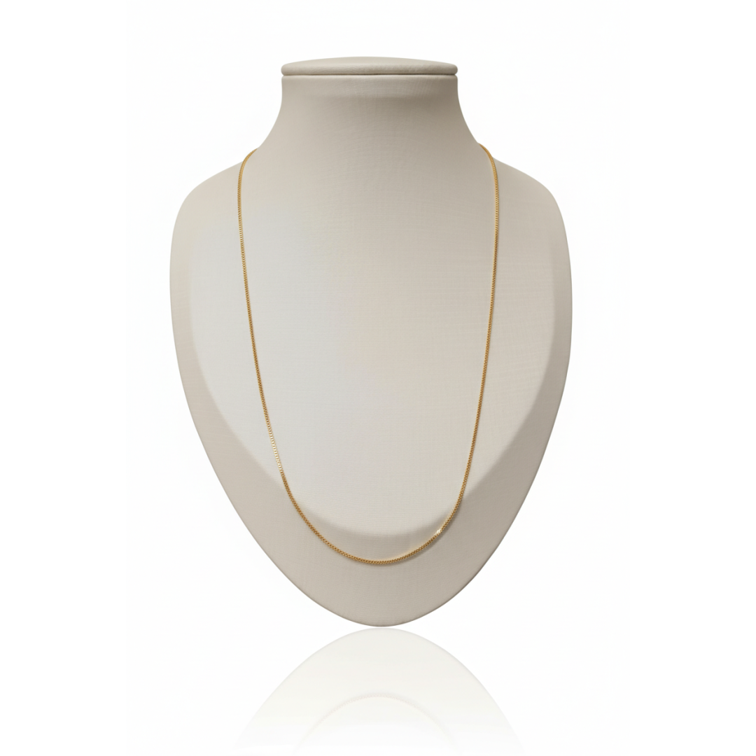 Colar corrente veneziana 0.8 / 35cm fecho boia 0.9mm e extensor 